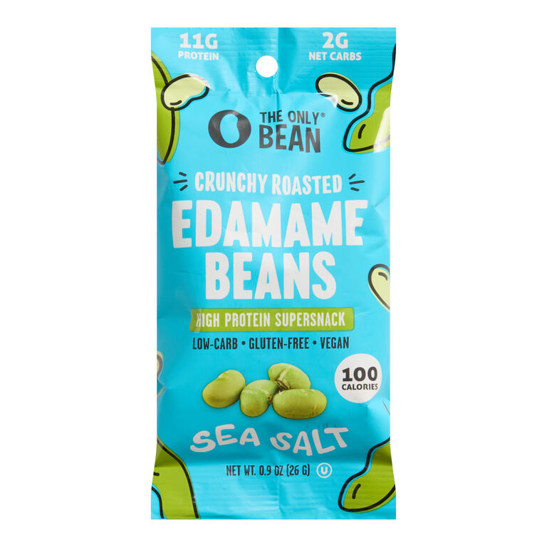 The Only Bean Sea Salt Crunchy Roasted Edamame – 0.9 OZ – Protein Snack