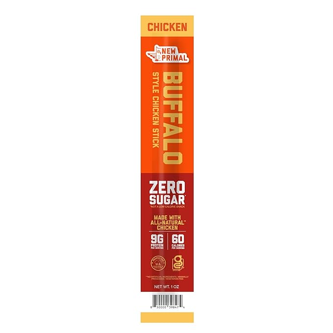 The New Primal Buffalo Style All Natural Chicken Stick – 1 OZ – High Protein Snack