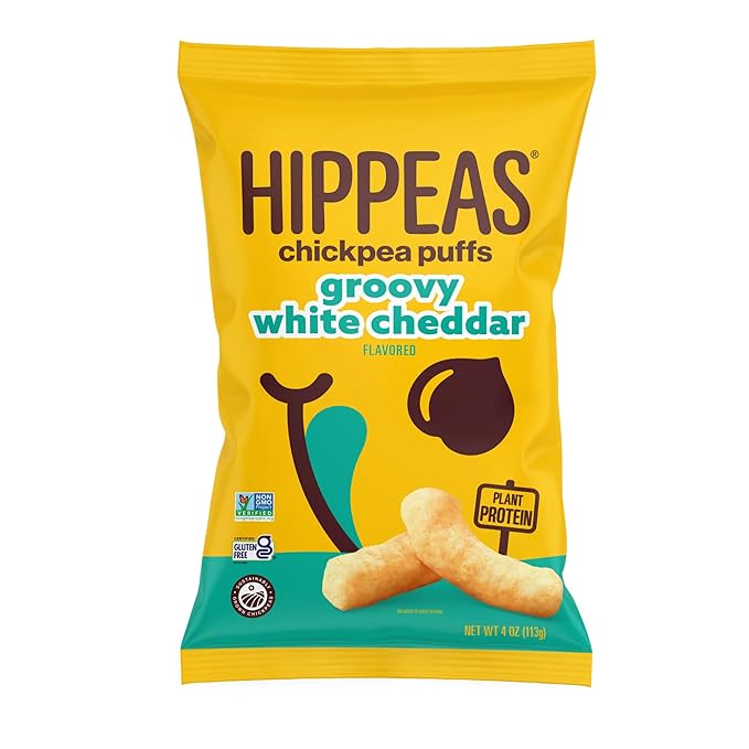 Hippeas Vegan White Cheddar Chickpea Puffs – 4 OZ – Vegan Snack