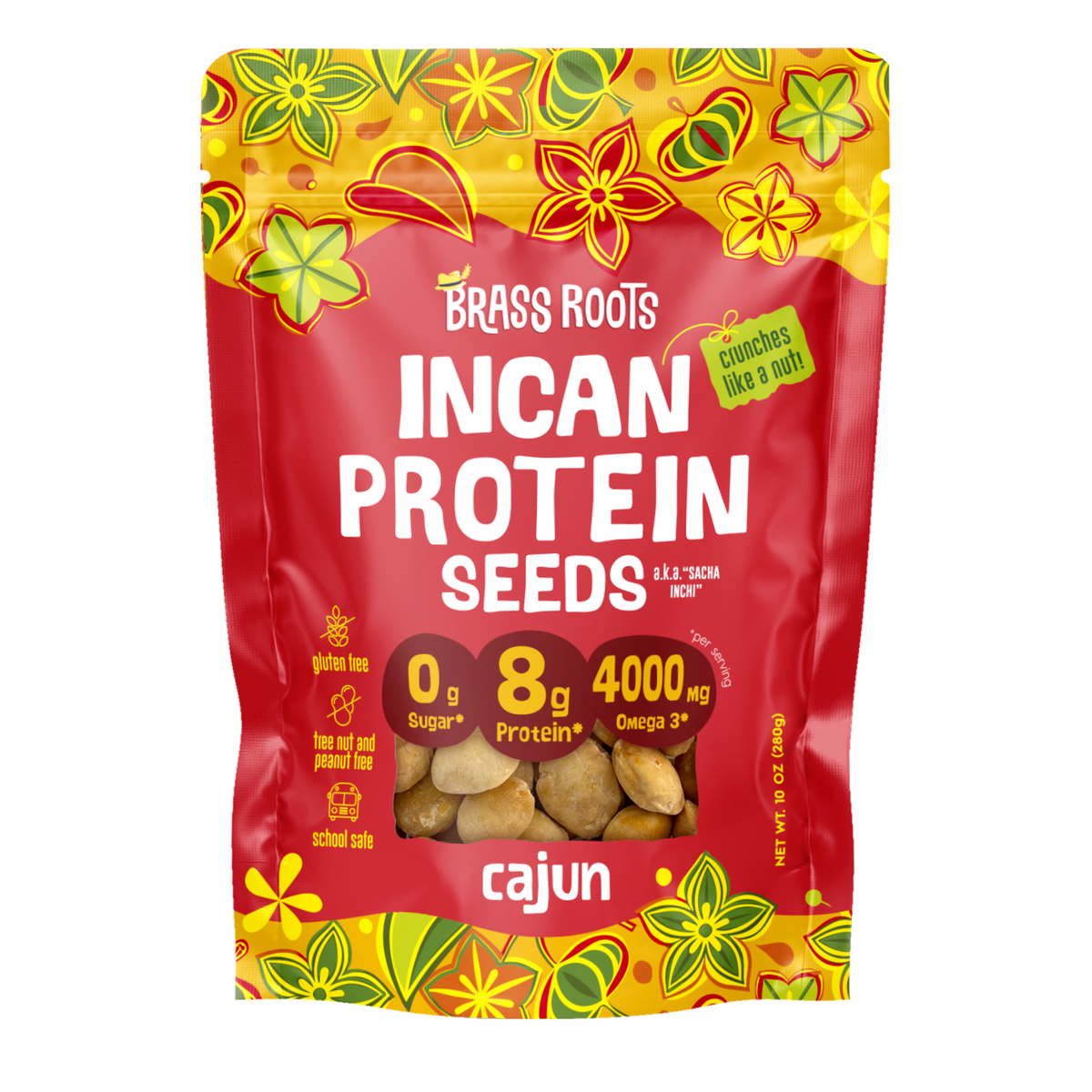 Brass Roots Cajun Incan Protein Seeds – 10 OZ – High Protein Snack