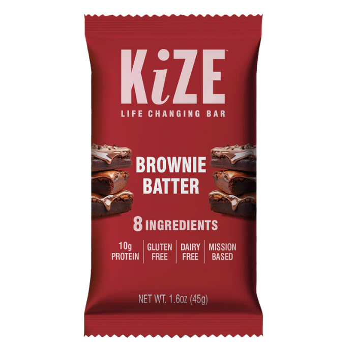 KiZE Brownie Batter Almond Butter Energy Bar – 1.6 OZ – Performance Snack