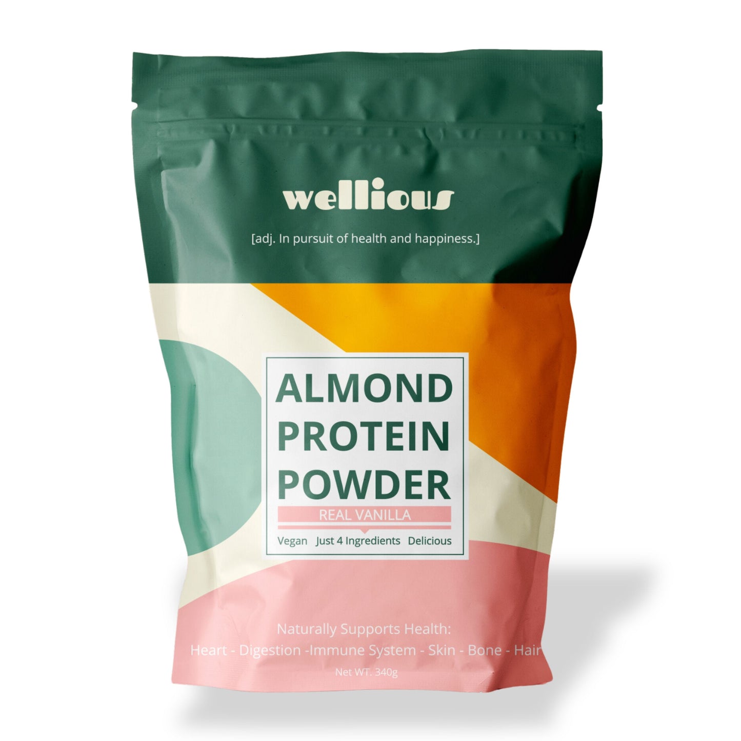 Wellious Protein Powder Real Vanilla – 12 OZ – Plant-Based Protein