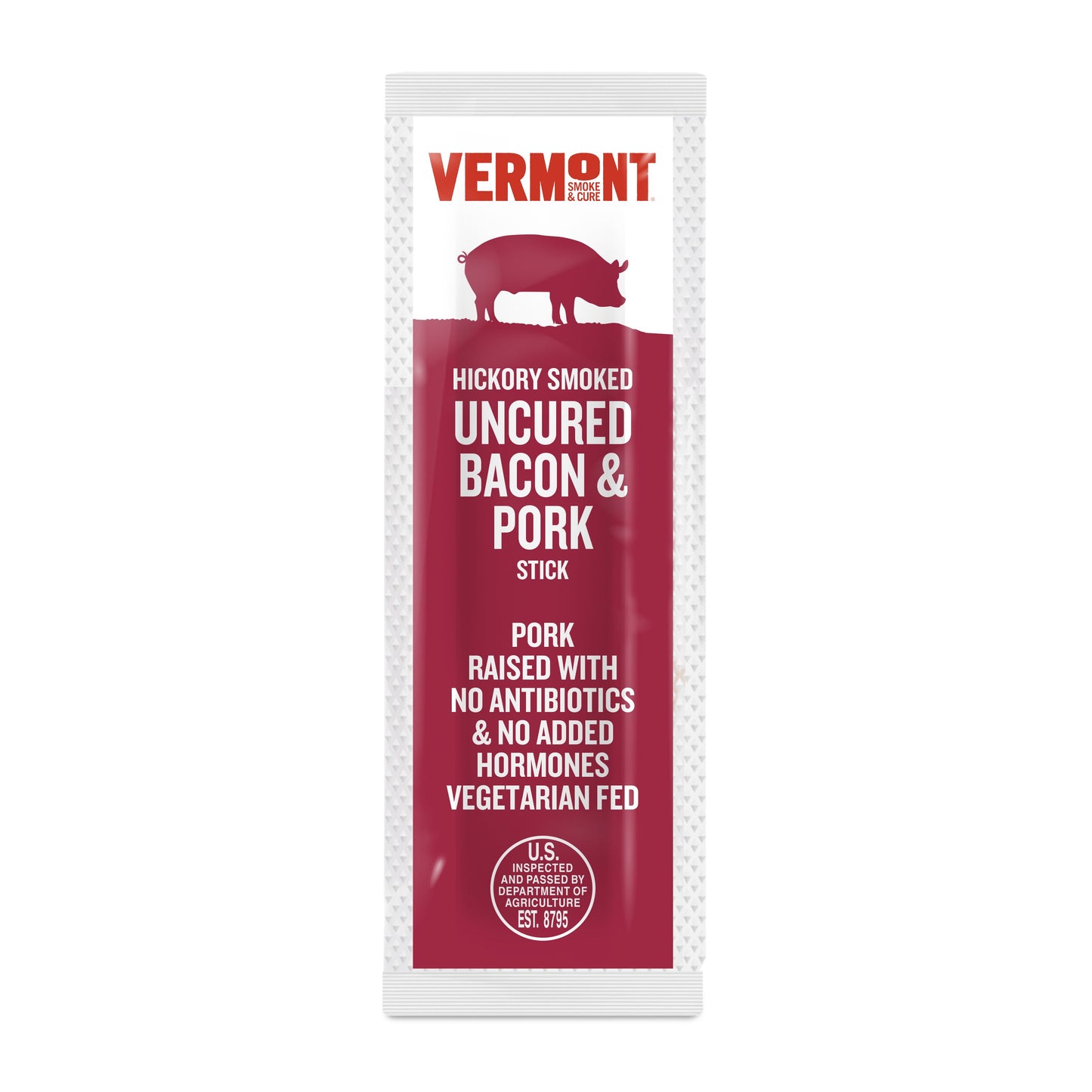 Vermont Smoke & Cure Hickory Smoked Uncured Bacon Pork Snack Sticks – 3 OZ – Protein Snack
