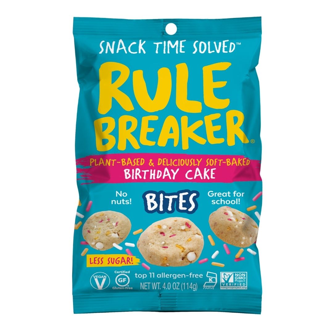 Rule Breaker Birthday Cake Blondie Bites – 6 OZ – Plant-Based Snack