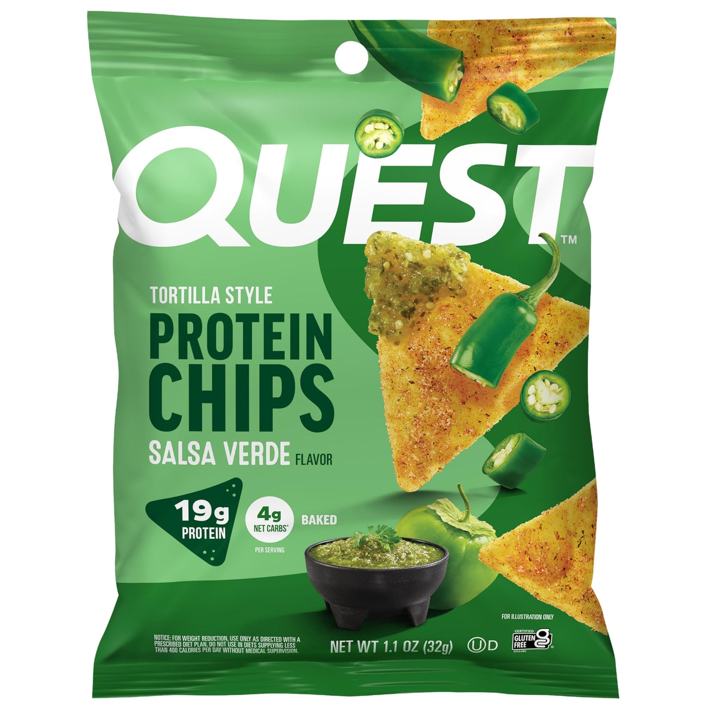Quest Nutrition Salsa Verde Protein Chips – 1.1 OZ – Protein Snack
