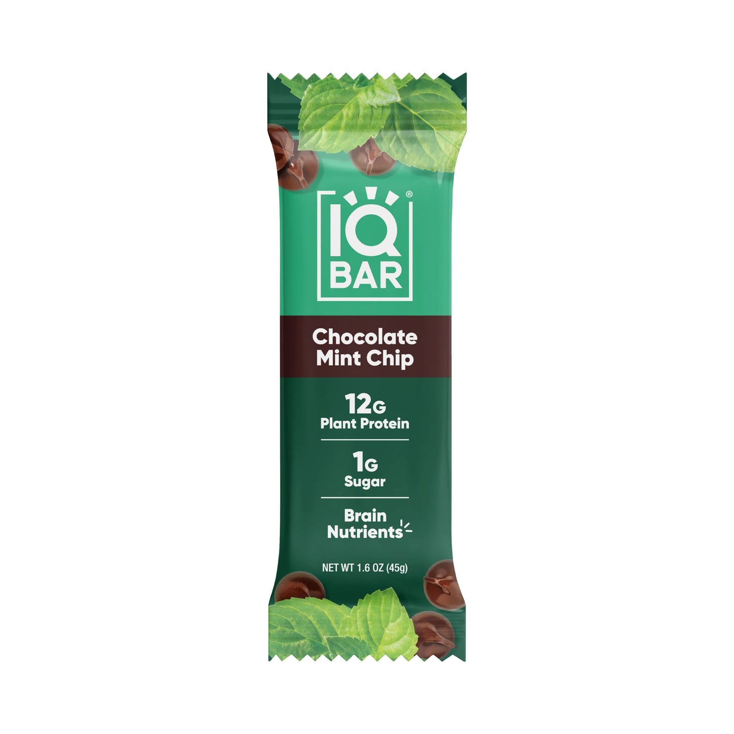 IQBAR Chocolate Mint Chip Plant Protein Bar – 1.6 OZ – Functional Snack