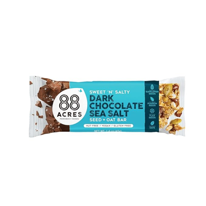 88 Acres Dark Chocolate Sea Salt Seed Bar – 1.6 OZ – Plant-Based Snack