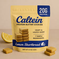Caltein Lemon Shortbread Protein Cookies – 1.8 OZ – High Protein Snack