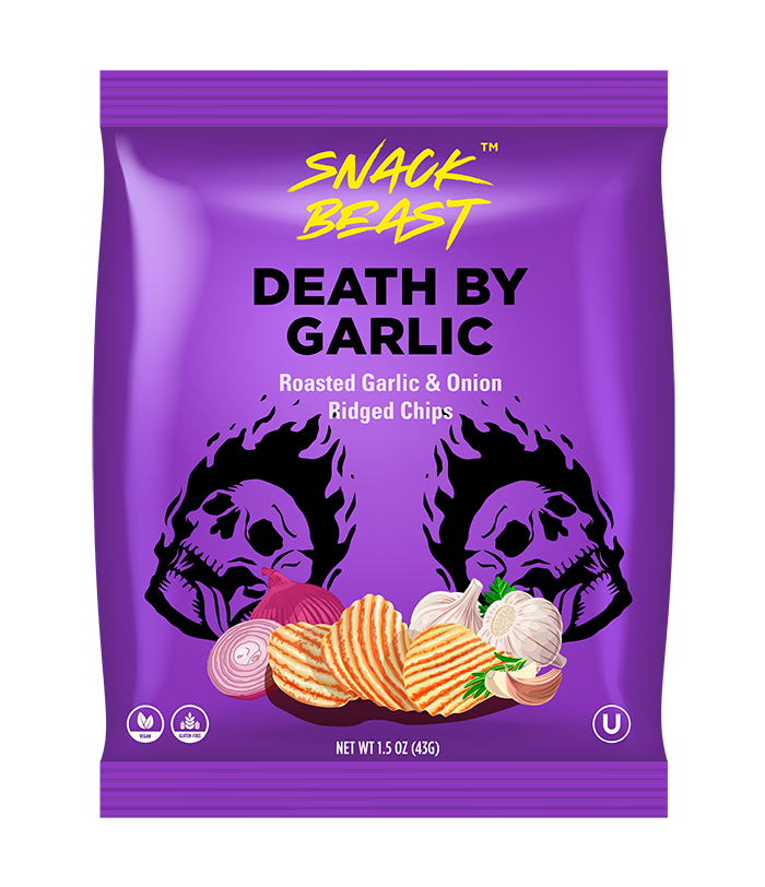 Death by Garlic - Roasted Garlic & Onion Ridged Chips - Multi-Pack